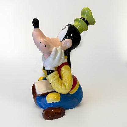 Disney Goofy Ceramic Music Figure Box It’s a Small World 12.5 Malaysia Book VTG - thriftgoblin