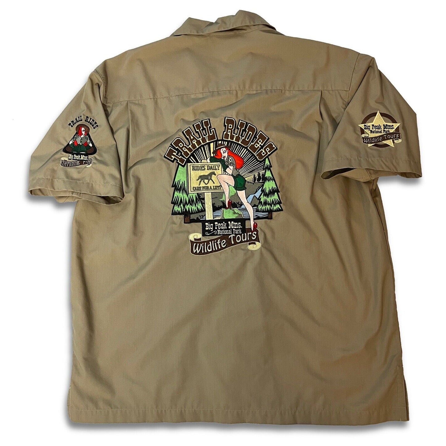 DISNEY WORLD JESSICA RANGER RABBIT TRAIL RIDES BROWN EMBROIDERED S/S SHIRT Adult - thriftgoblin