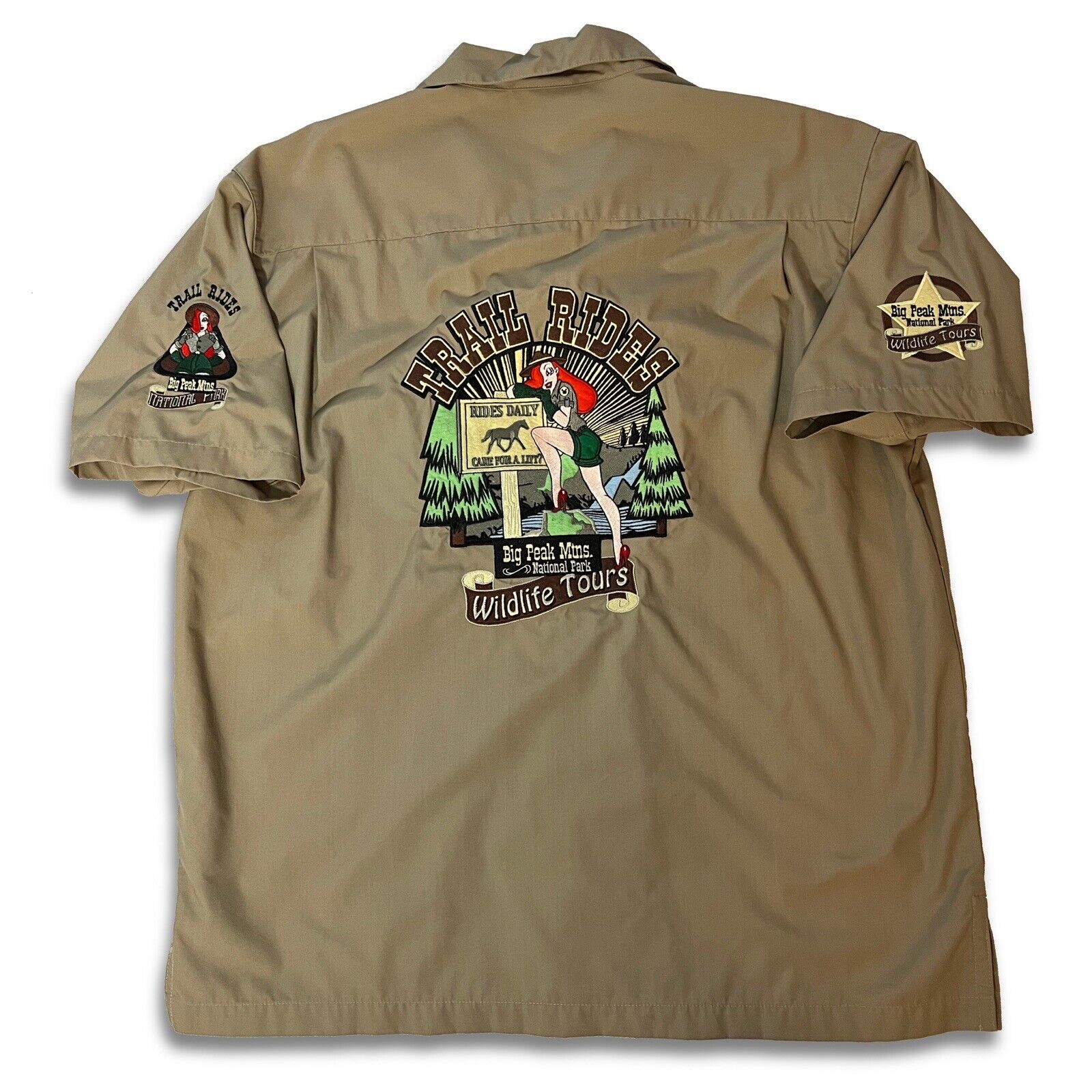 DISNEY WORLD JESSICA RANGER RABBIT TRAIL RIDES BROWN EMBROIDERED S/S SHIRT Adult - thriftgoblin