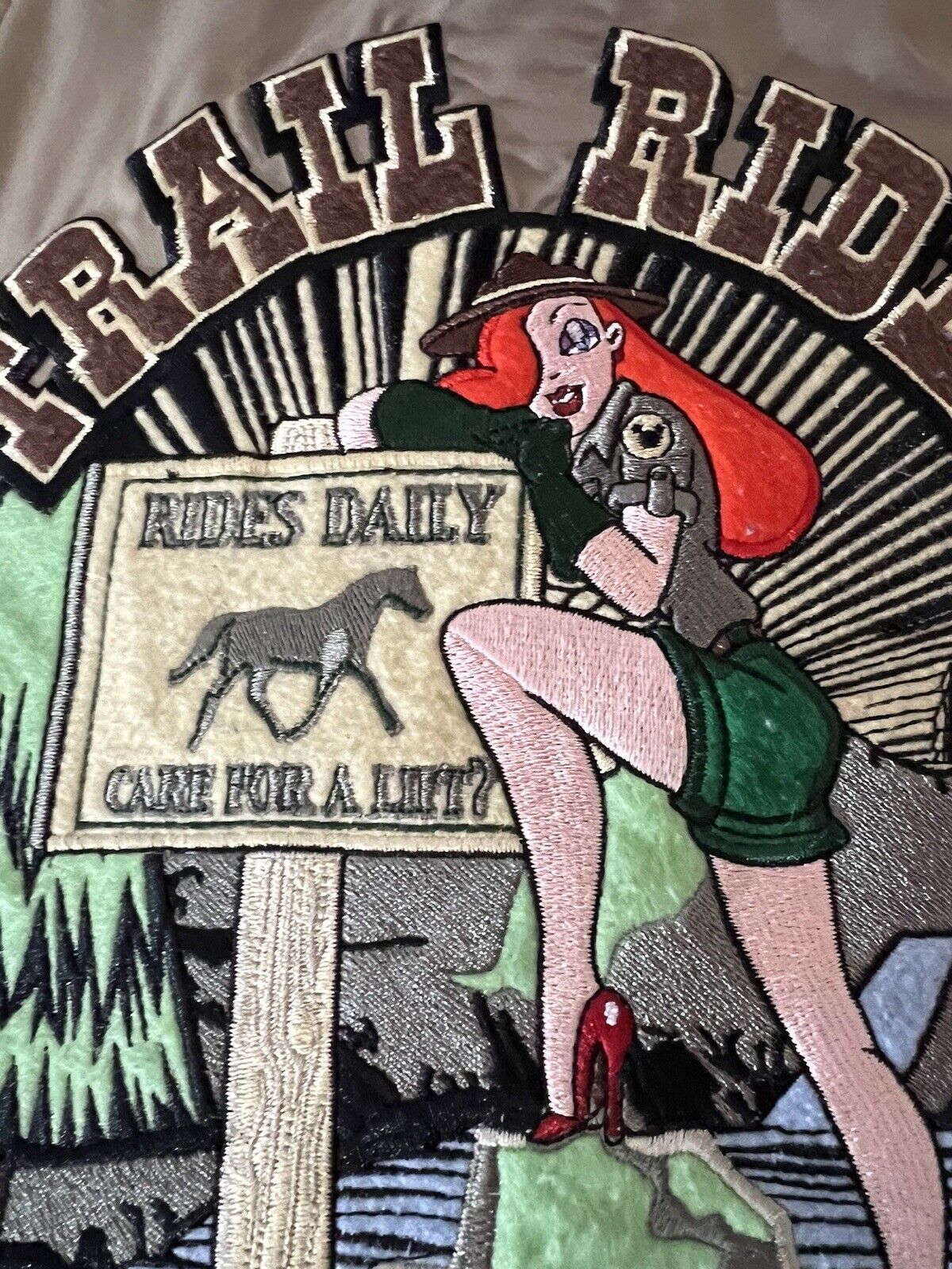 DISNEY WORLD JESSICA RANGER RABBIT TRAIL RIDES BROWN EMBROIDERED S/S SHIRT Adult - thriftgoblin