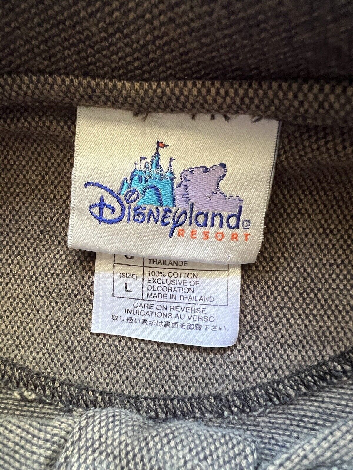 Disneyland Resort Polo Shirt Sz Large Mens Embroidered Mickey Mouse, Brown Gold - thriftgoblin