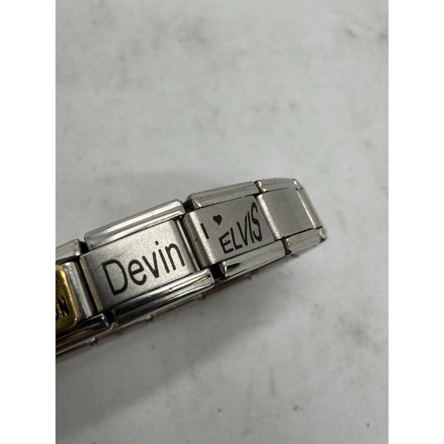 D’linQ Italian Charm Bracelet Elvis Devin I Love My Grandson Alexandra Italy - thriftgoblin