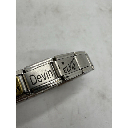 D’linQ Italian Charm Bracelet Elvis Devin I Love My Grandson Alexandra Italy - thriftgoblin