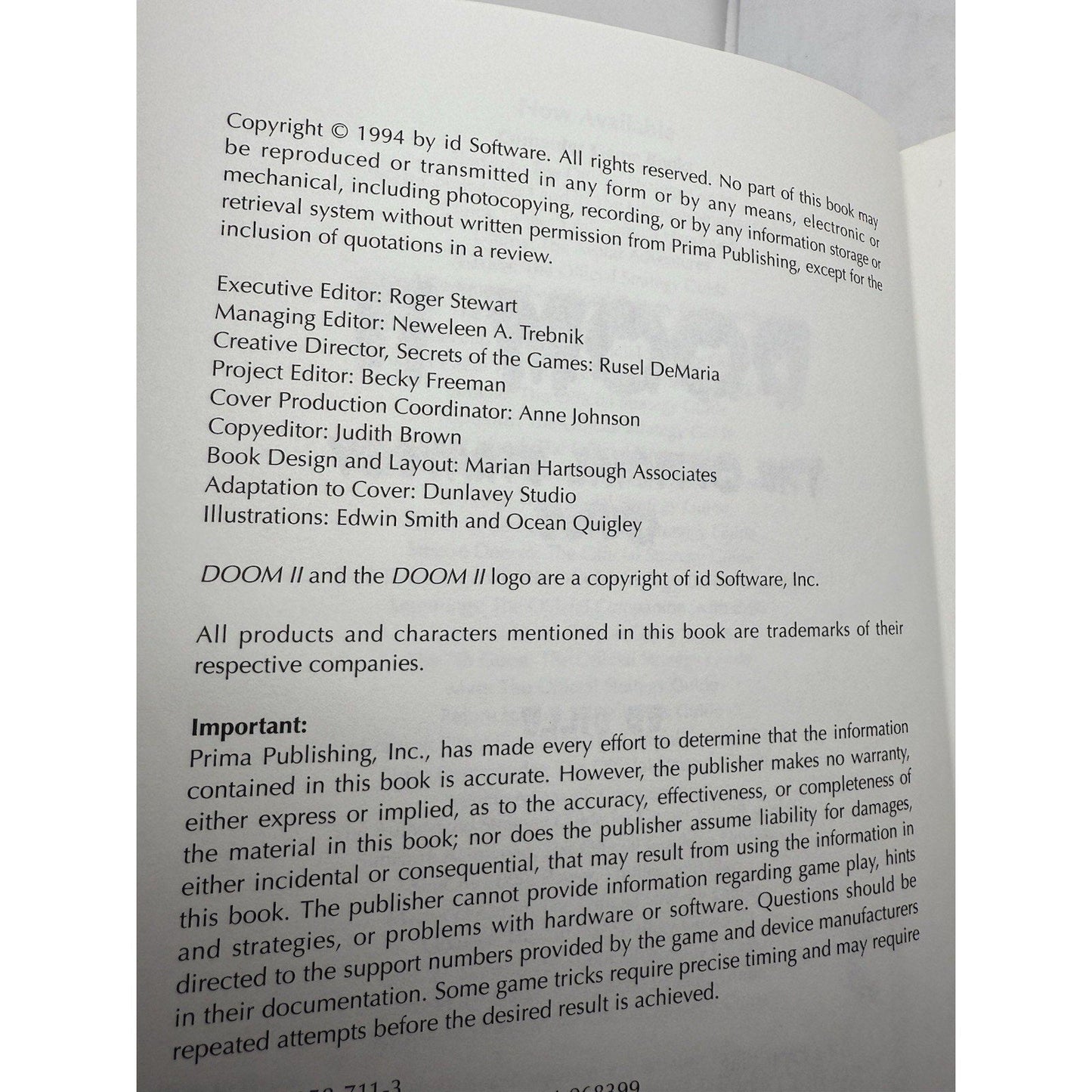 DOOM II Official Strategy Guide Prima 1994 PC FPS Shooter Walkthrough Book 90s - thriftgoblin