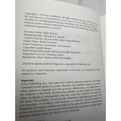 DOOM II Official Strategy Guide Prima 1994 PC FPS Shooter Walkthrough Book 90s - thriftgoblin