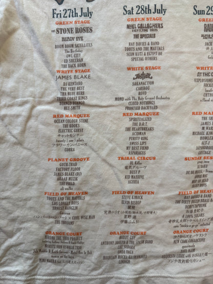 Fuji Rock Festival tee lineup left side