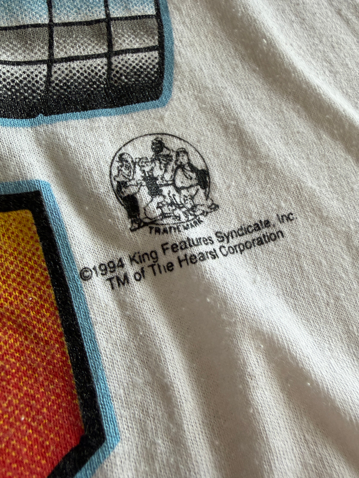 Vintage 1994 Popeye's Gym Weightlifting Graphic Tee White