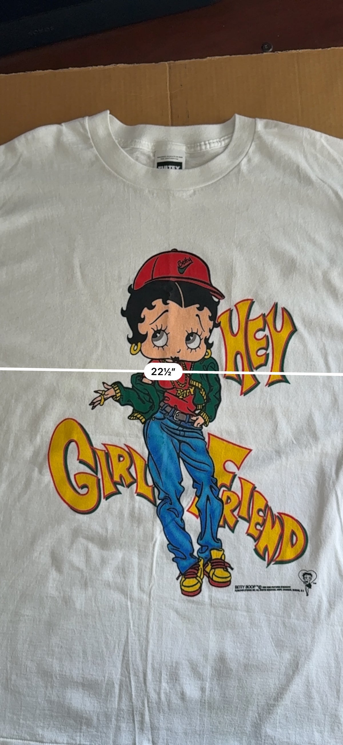 Vintage 1992 Betty Boop Hey Girlfriend Graphic Tee Tultex XL White