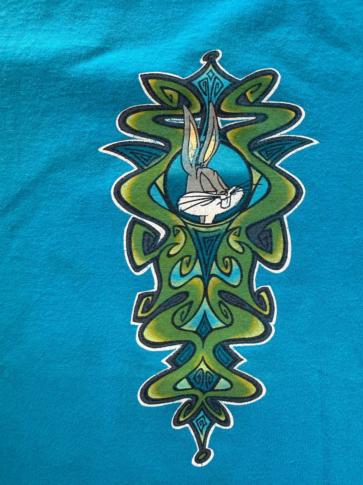 Vintage 1993 Bugs Bunny American Classic Graphic Tee Anvil XL Teal