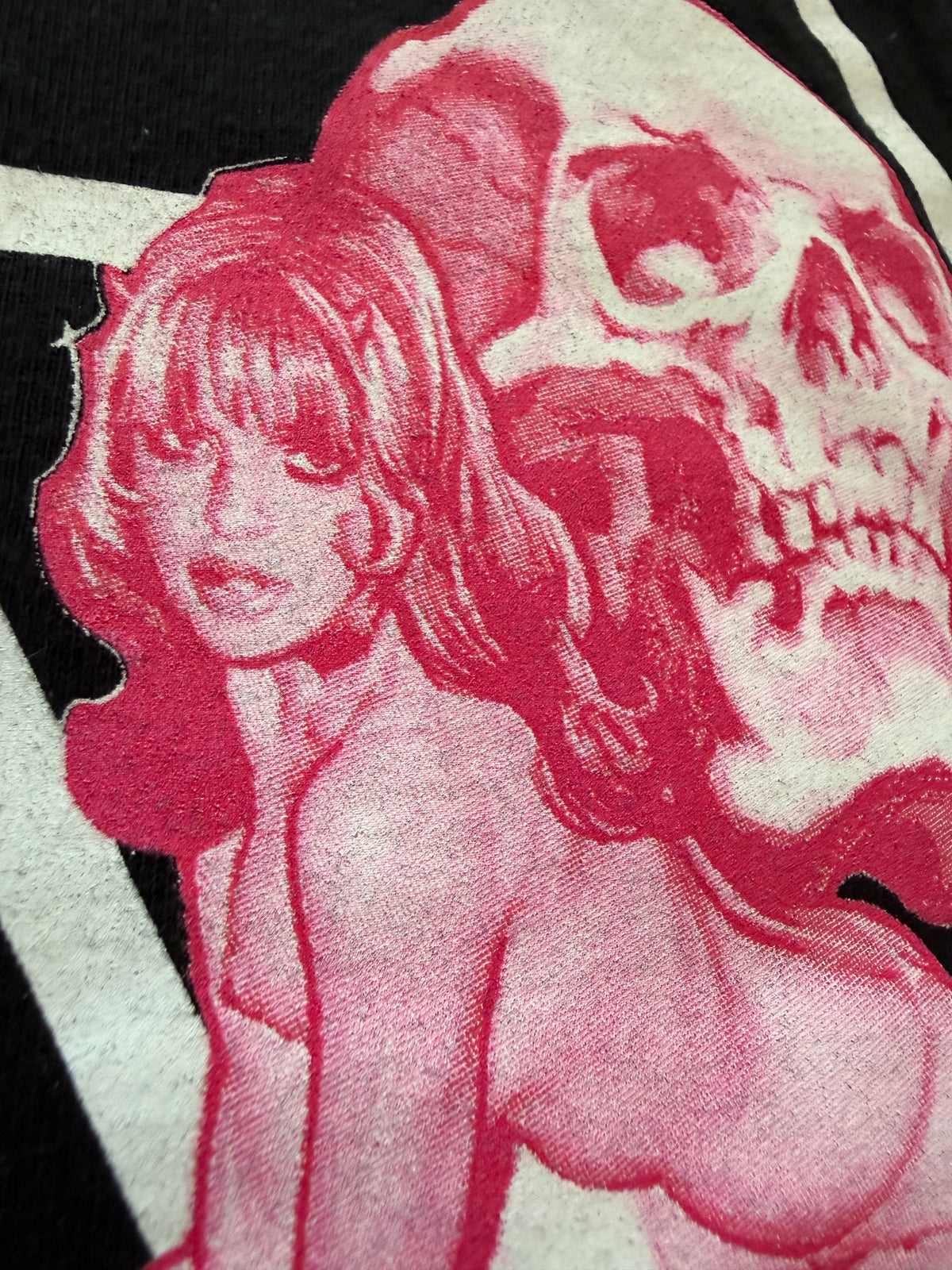 HUF x Erostika tee, close up of white triangle print