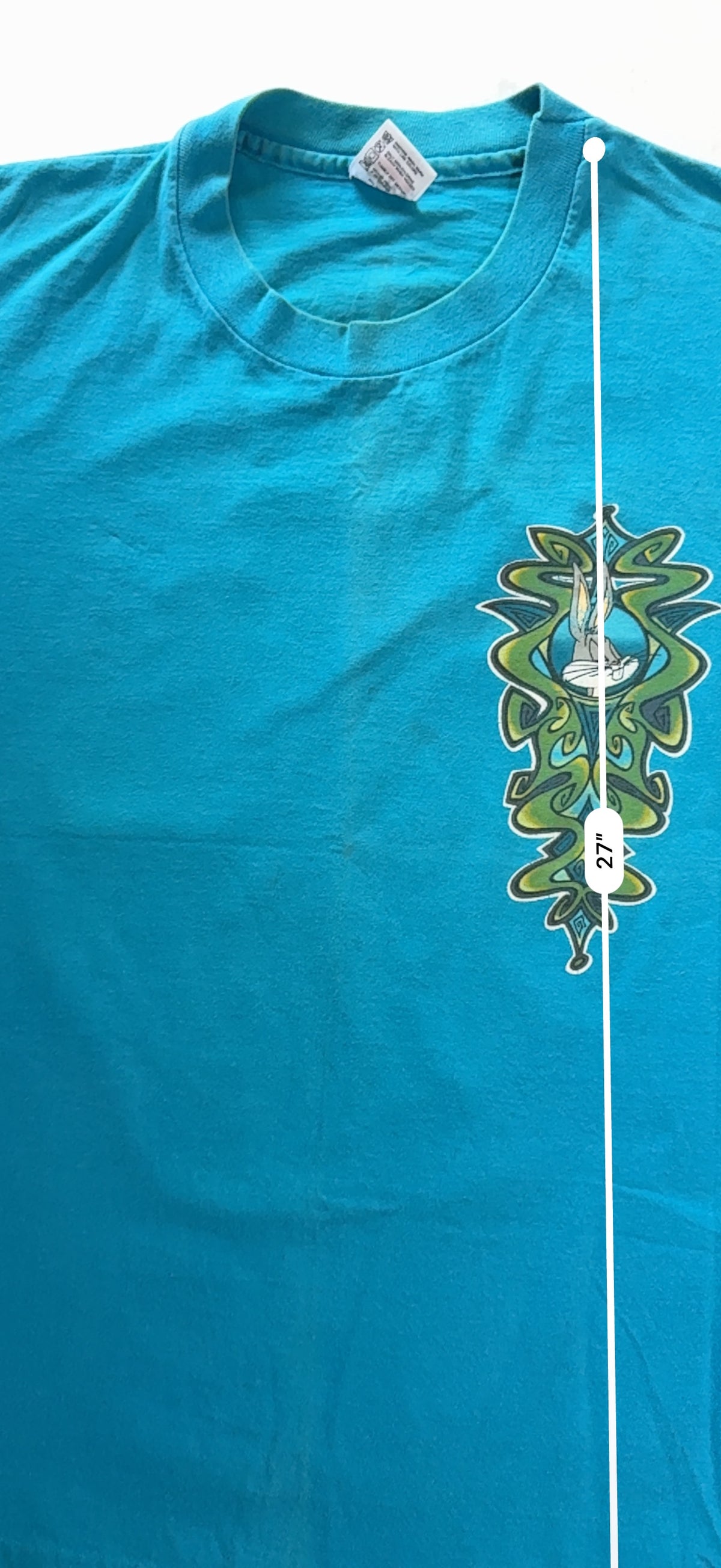 Vintage 1993 Bugs Bunny American Classic Graphic Tee Anvil XL Teal
