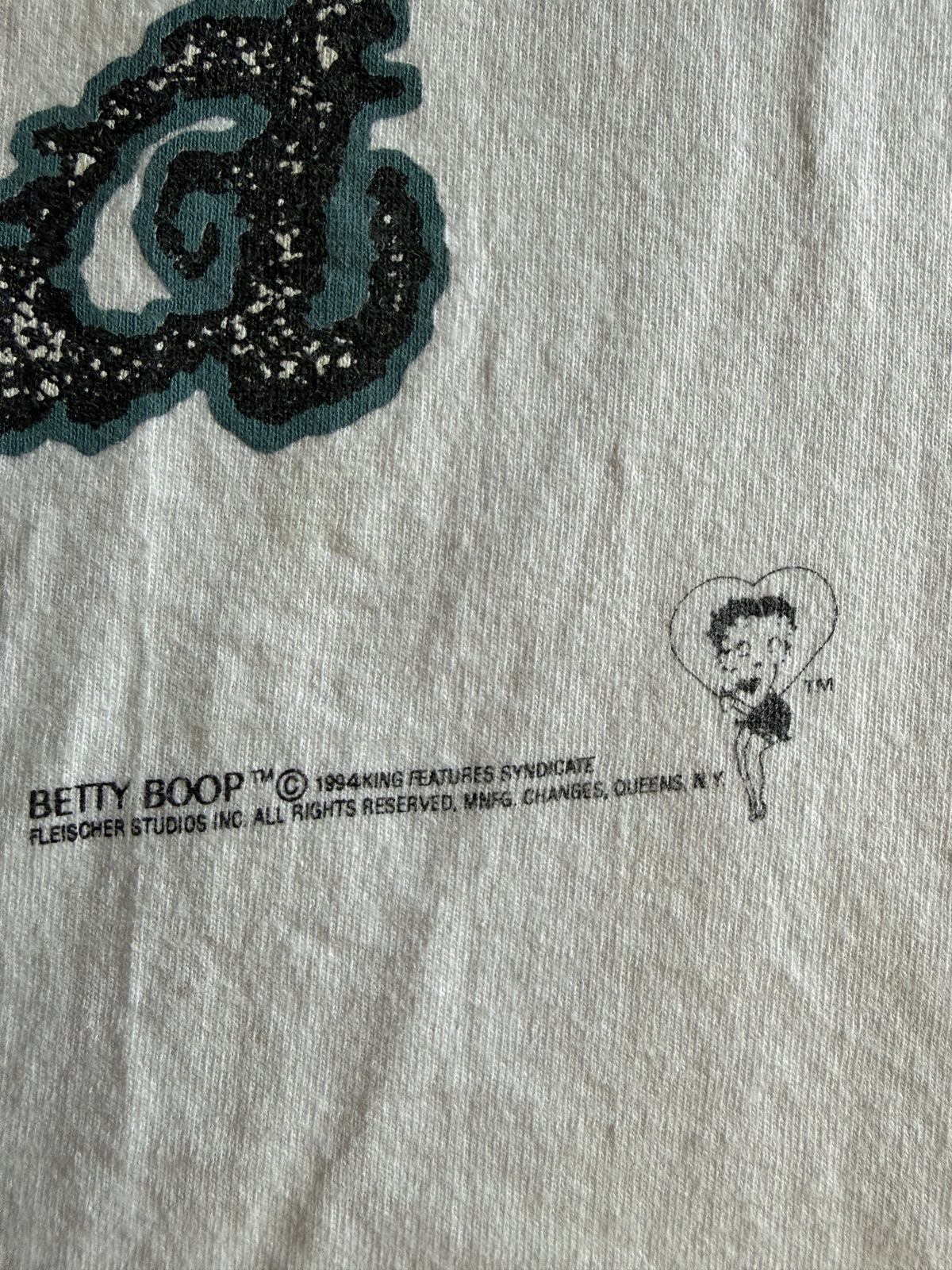 Vintage 1994 Betty Boop Glitter Shoop Graphic Tee Changes XL USA