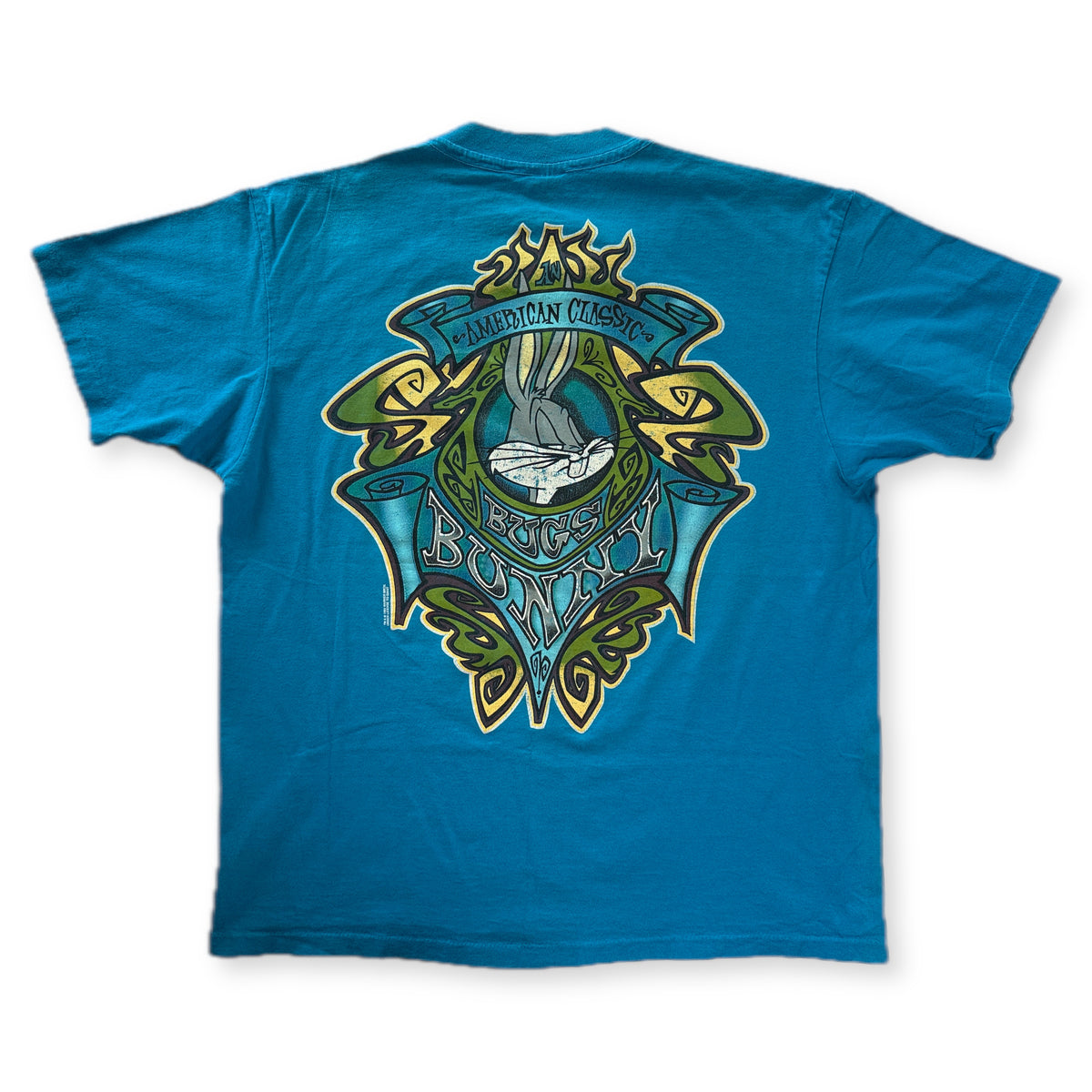 Vintage 1993 Bugs Bunny American Classic Graphic Tee Anvil XL Teal