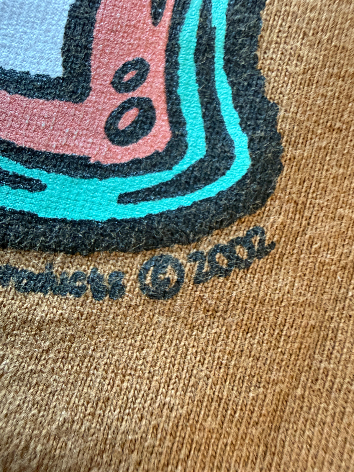 HUF Y2K Skater Graffiti Molotov Logo Tee 2002 Tan L