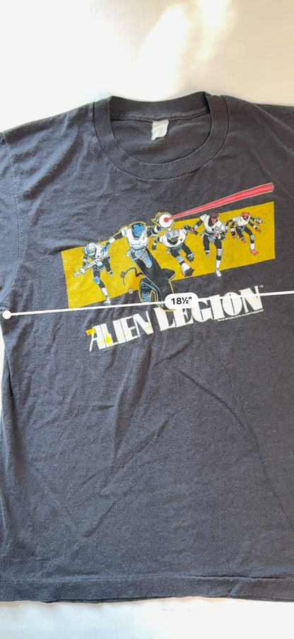 Vintage Alien Legion Epic Comics Carl Potts 1985 Graphic Tee Faded Black