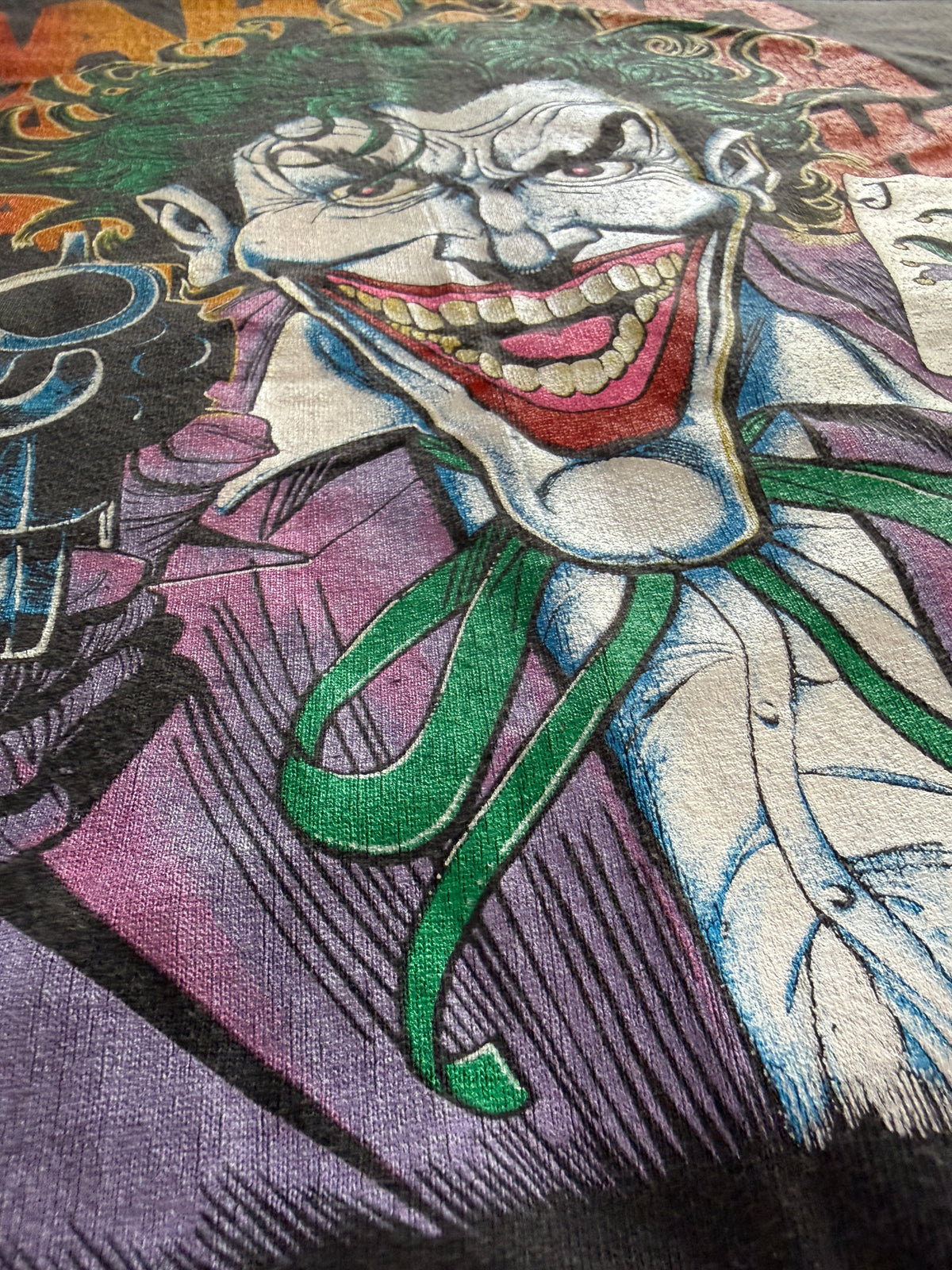 Vintage 1989 Joker HAHAHA Graphic Tee Faded Black Single Stitch