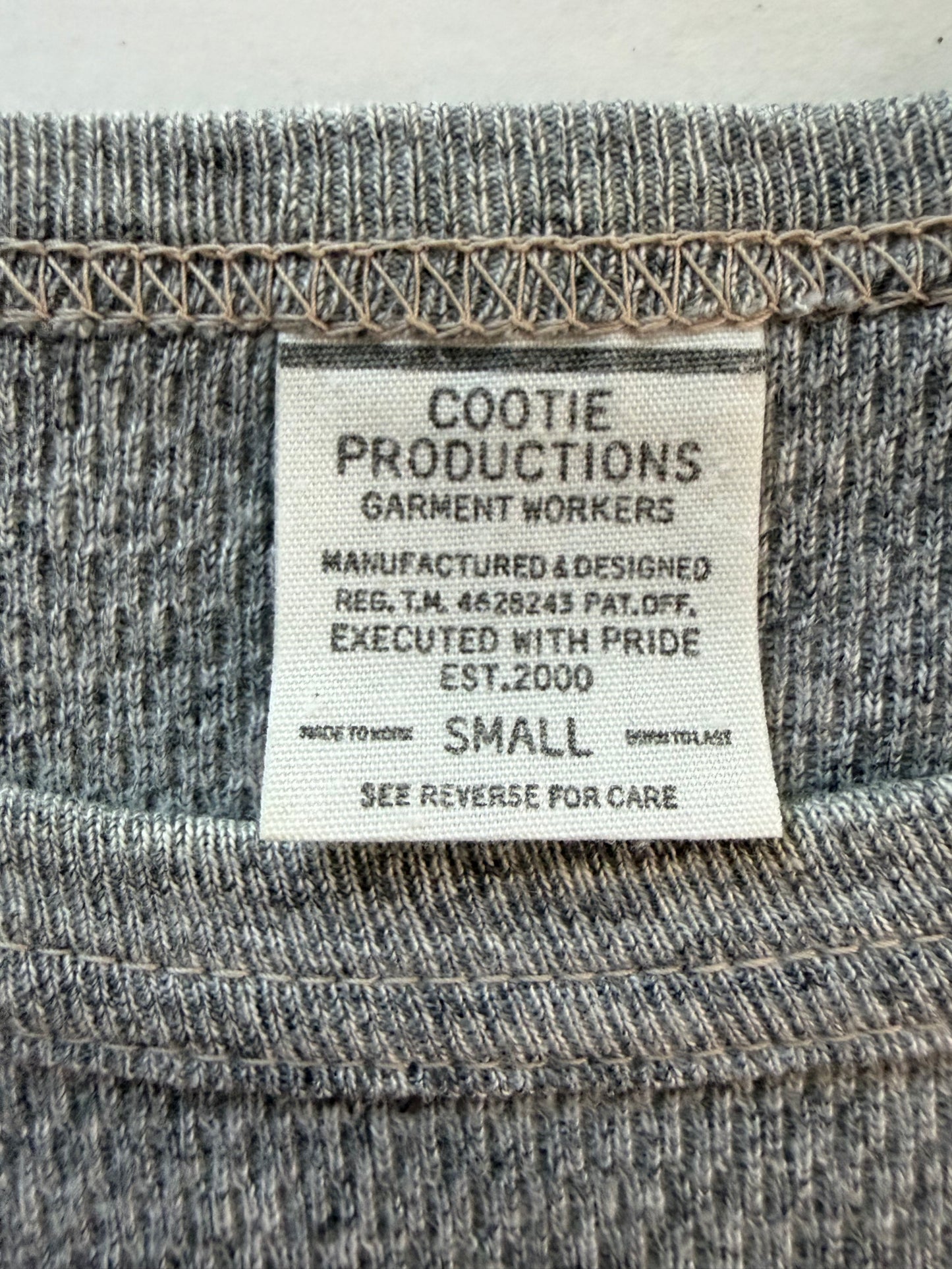 Cootie Productions thermal honeycomb waffle fabric close up