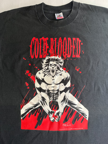 Vintage 1994 Cold Blooded Werewolf Graphic Tee Fruit of the Loom XL Black