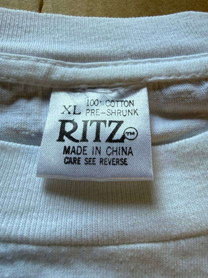 Vintage Mickey Mouse Headband Workout Graphic Tee Ritz XL White