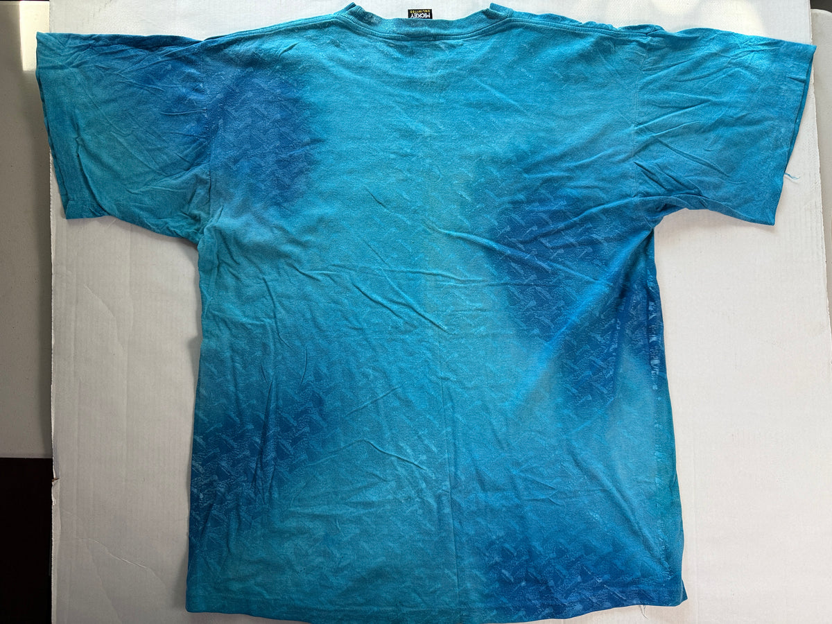 Vintage Goofy Graphic Tee Mottled Blue Acid Wash Mickey Unlimited XL