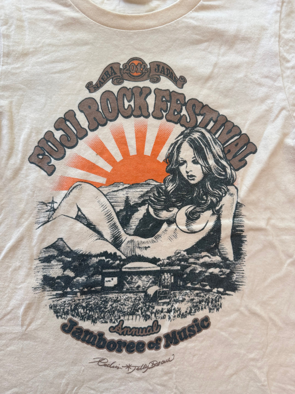 Fuji Rock Festival tee front graphic close up
