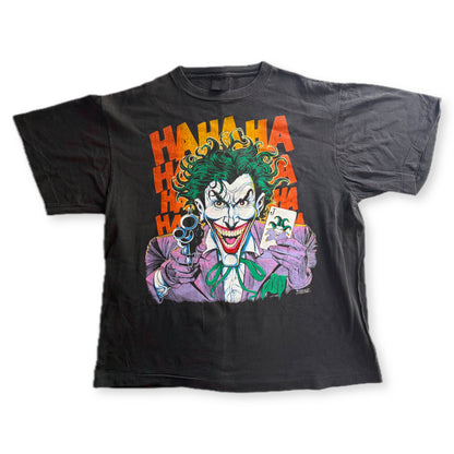 Vintage 1989 Joker HAHAHA Graphic Tee Faded Black Single Stitch