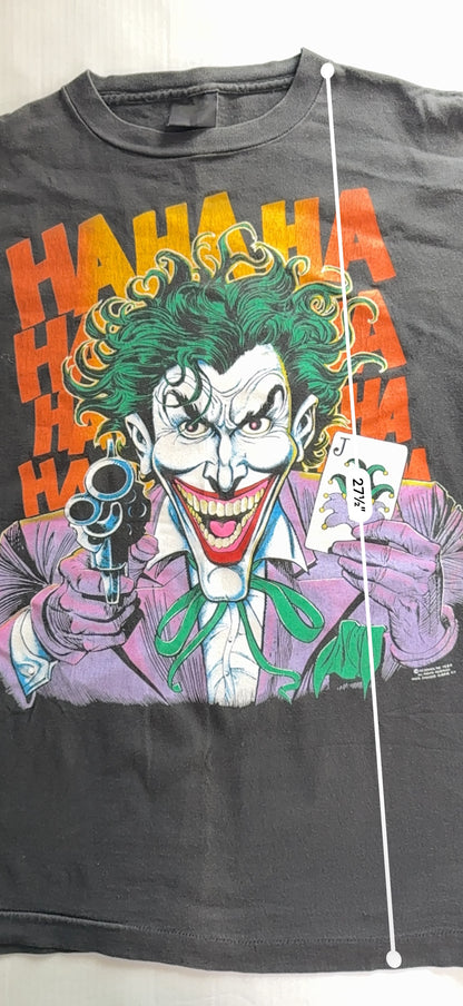 Vintage 1989 Joker HAHAHA Graphic Tee Faded Black Single Stitch