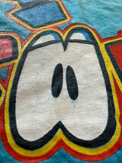 Vintage Goofy Graphic Tee Mottled Blue Acid Wash Mickey Unlimited XL