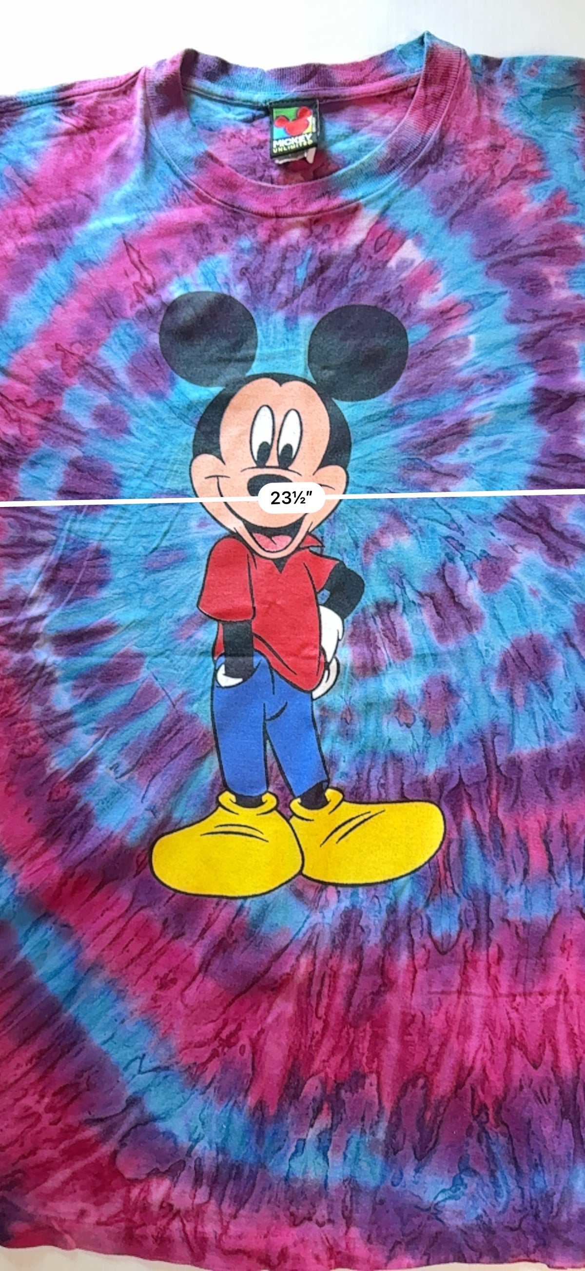 Vintage Mickey Mouse Spiral Tie Dye Tee Mickey Unlimited XL