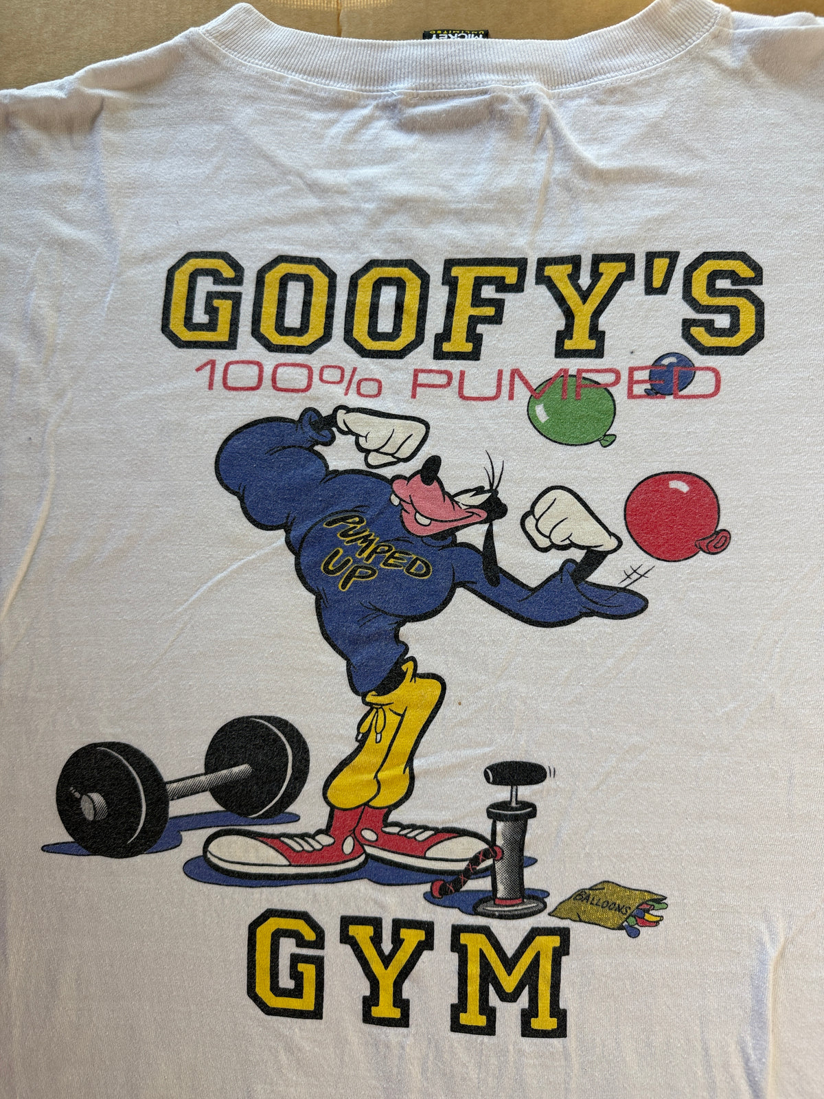 Vintage Goofy's Gym 100% Pumped Graphic Tee Mickey Unlimited XL