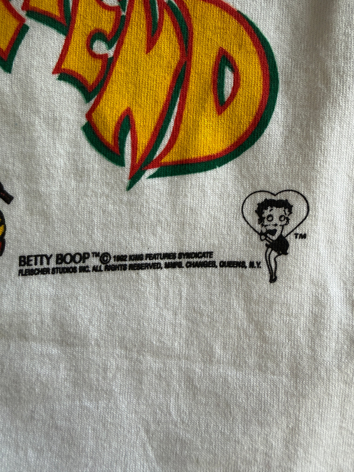 Vintage 1992 Betty Boop Hey Girlfriend Graphic Tee Tultex XL White