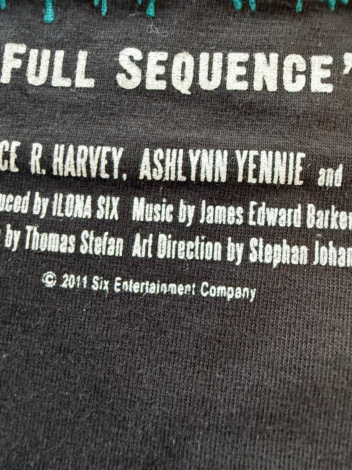 Human Centipede II tee credits text close up
