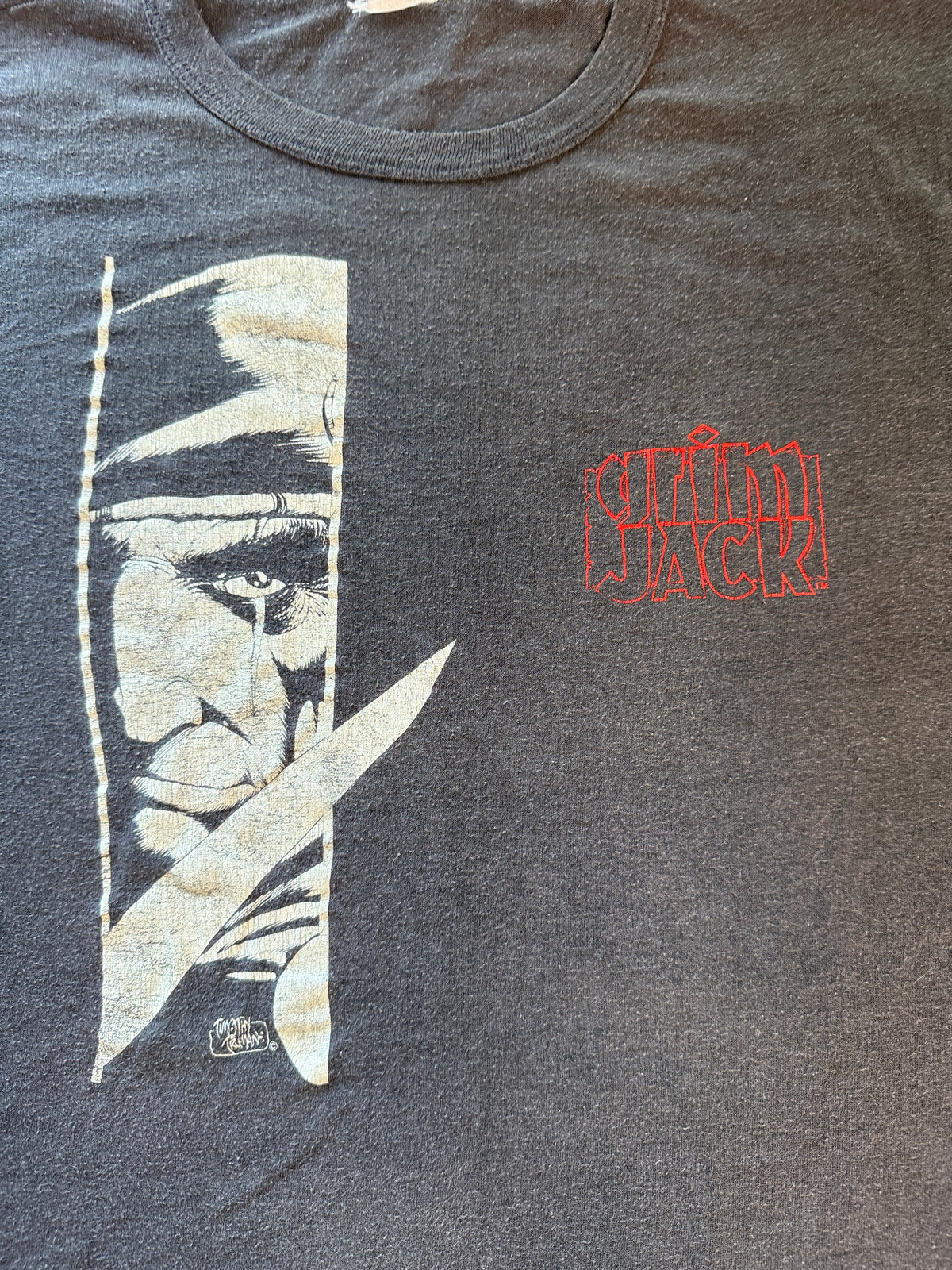 Vintage Grim Jack First Comics Timothy Truman Graphic Tee Faded Charcoal
