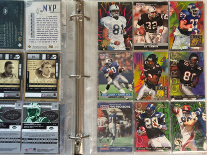 Vintage NFL Football Card Binder Lot 12 Pages 1990s Pro Set Joe Montana MVP