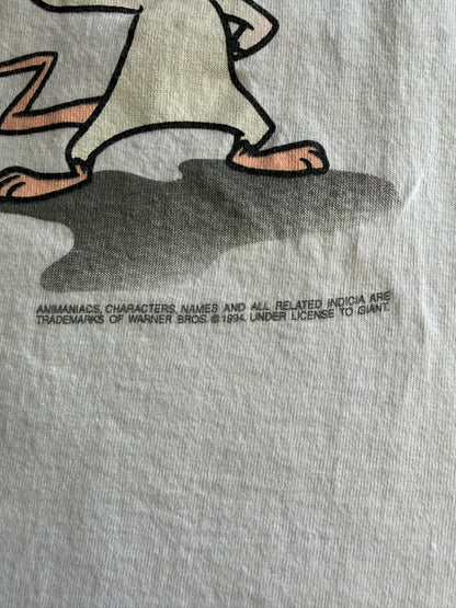 Vintage 1994 Animaniacs Brain Take Over the World Double Sided Tee White