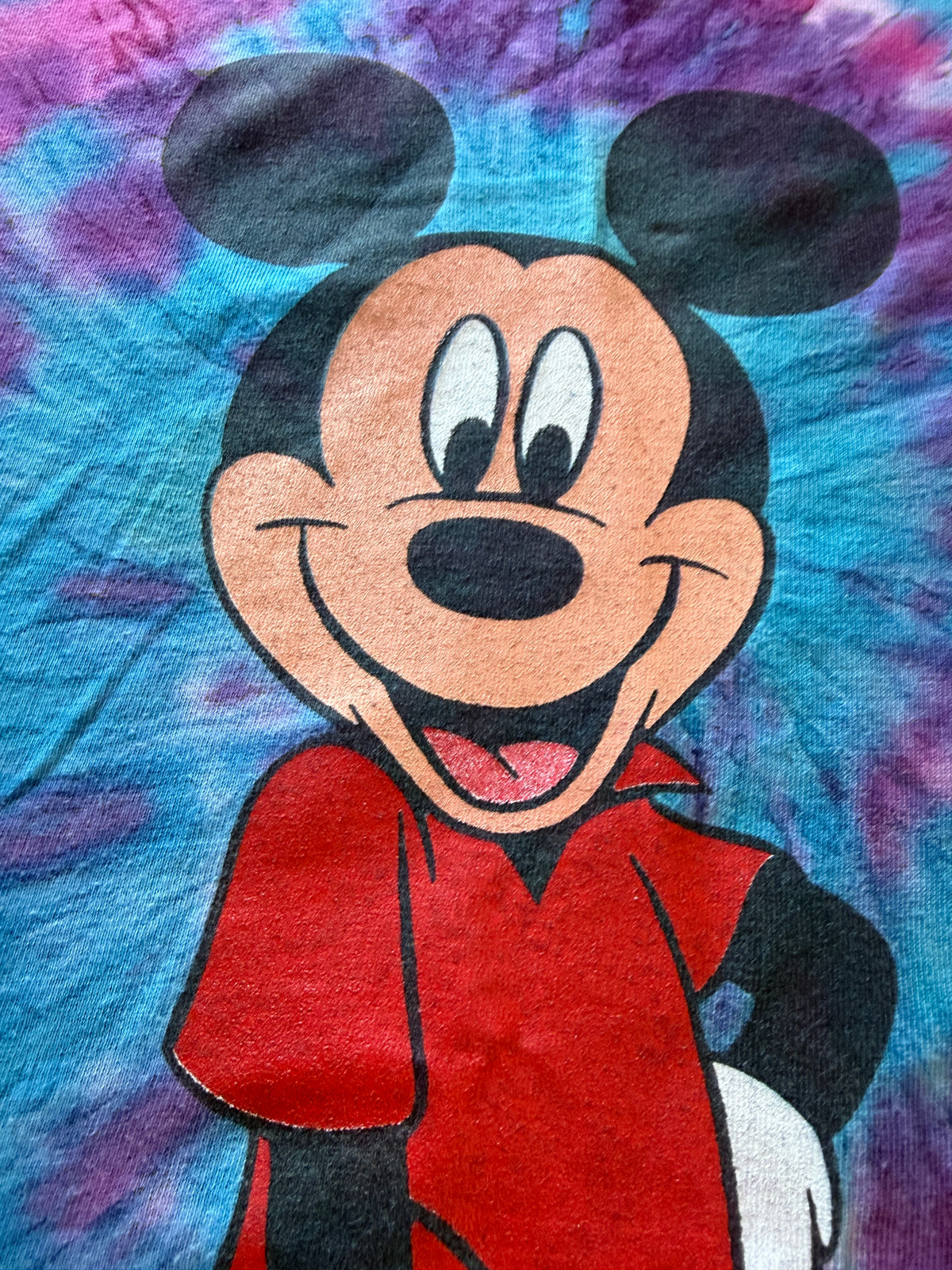 Vintage Mickey Mouse Spiral Tie Dye Tee Mickey Unlimited XL