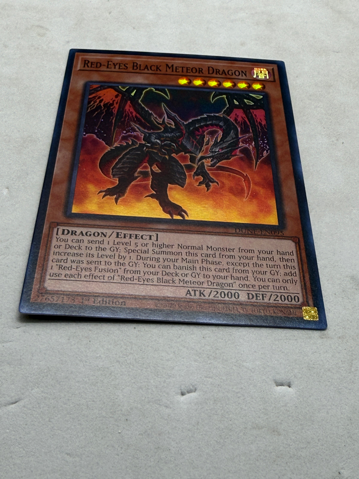 Yu-Gi-Oh Red-Eyes Black Meteor Dragon 1st Edition Card