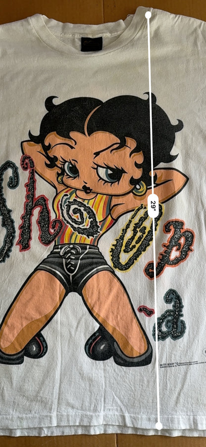 Vintage 1994 Betty Boop Glitter Shoop Graphic Tee Changes XL USA