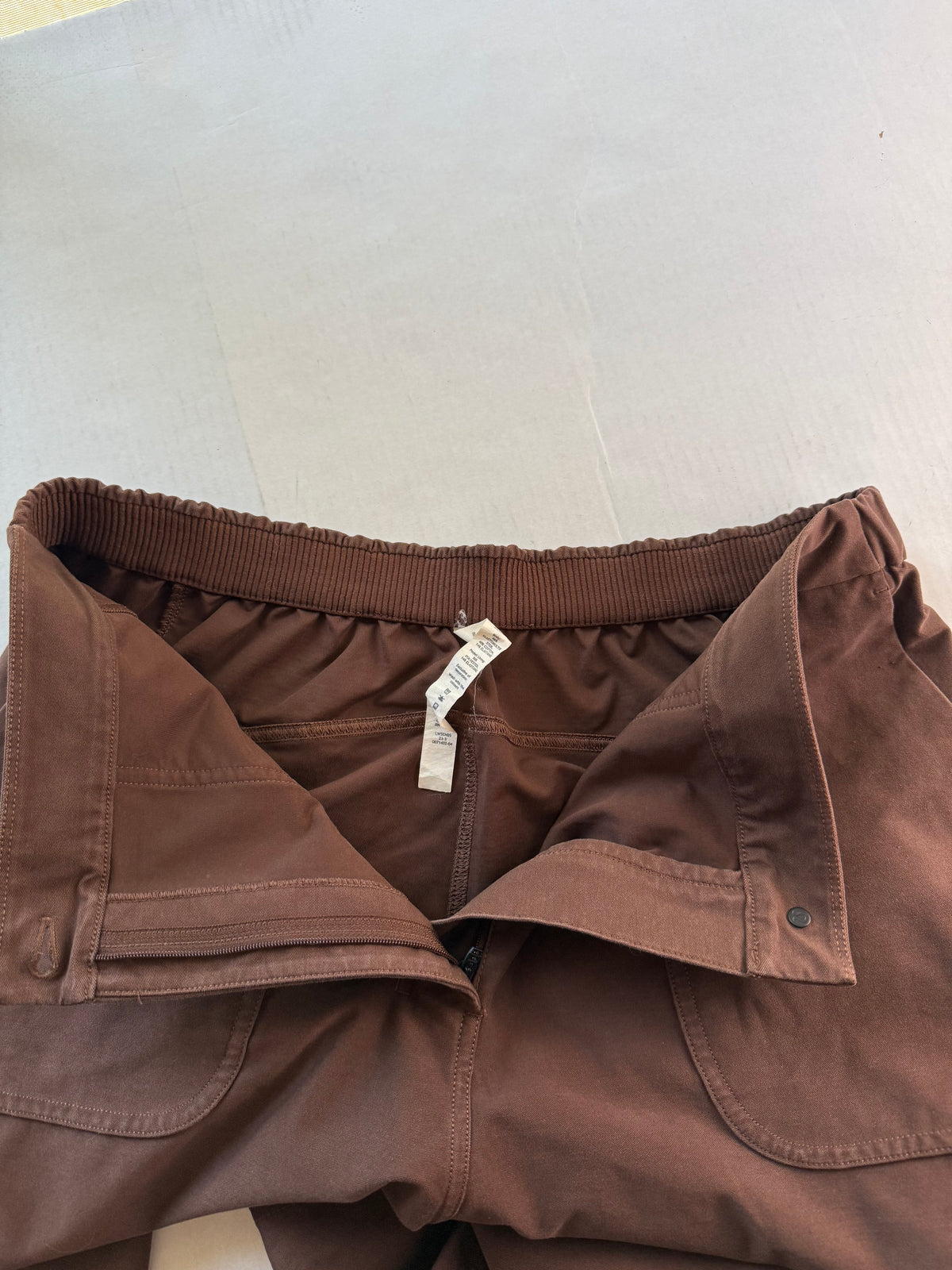 Lululemon cargo pants back legs laid flat