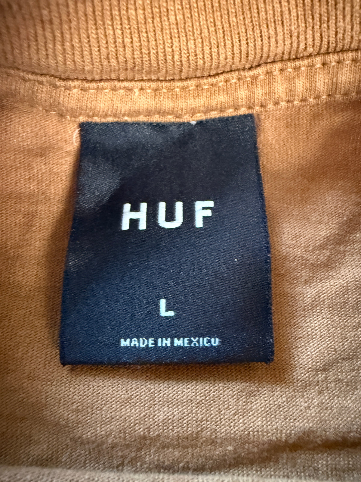 HUF Y2K Skater Graffiti Molotov Logo Tee 2002 Tan L