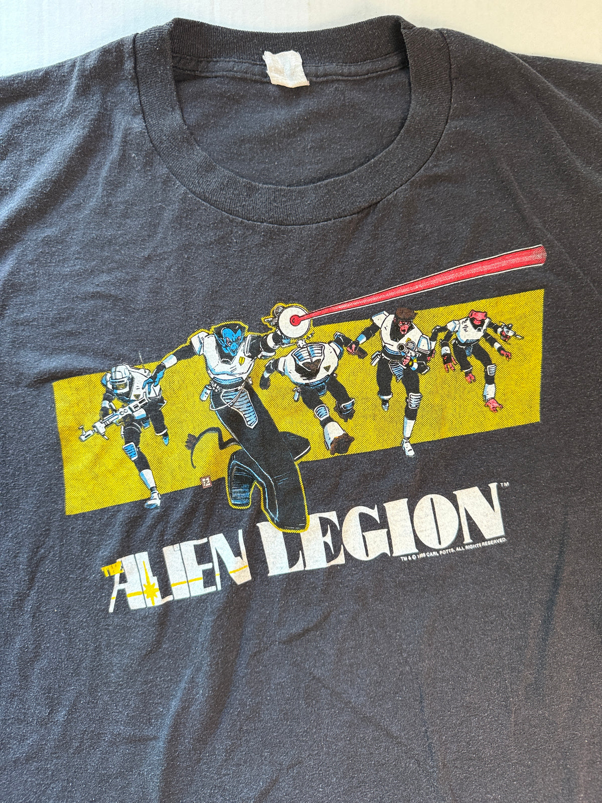 Vintage Alien Legion Epic Comics Carl Potts 1985 Graphic Tee Faded Black