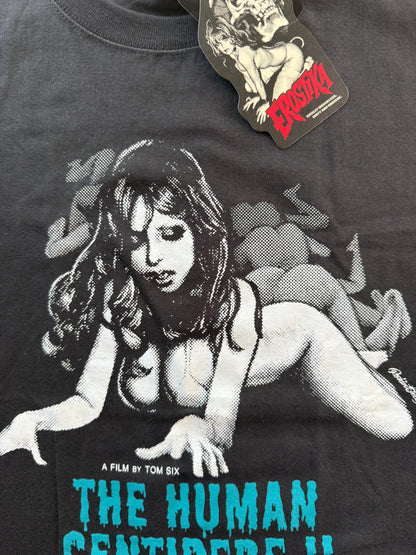 Human Centipede II tee graphic and title close up