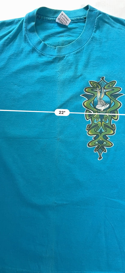 Vintage 1993 Bugs Bunny American Classic Graphic Tee Anvil XL Teal
