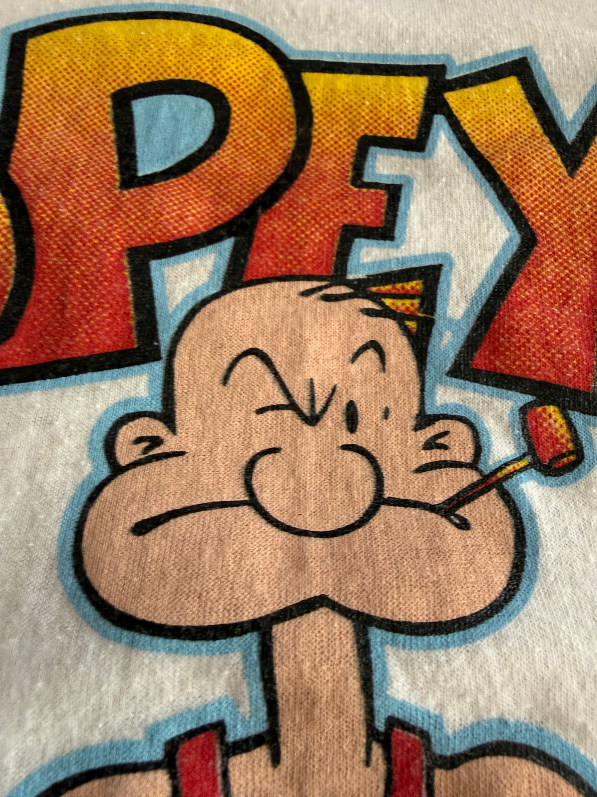 Vintage 1994 Popeye's Gym Weightlifting Graphic Tee White