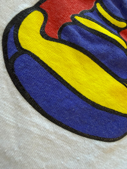 Vintage Mickey Mouse Headband Workout Graphic Tee Ritz XL White