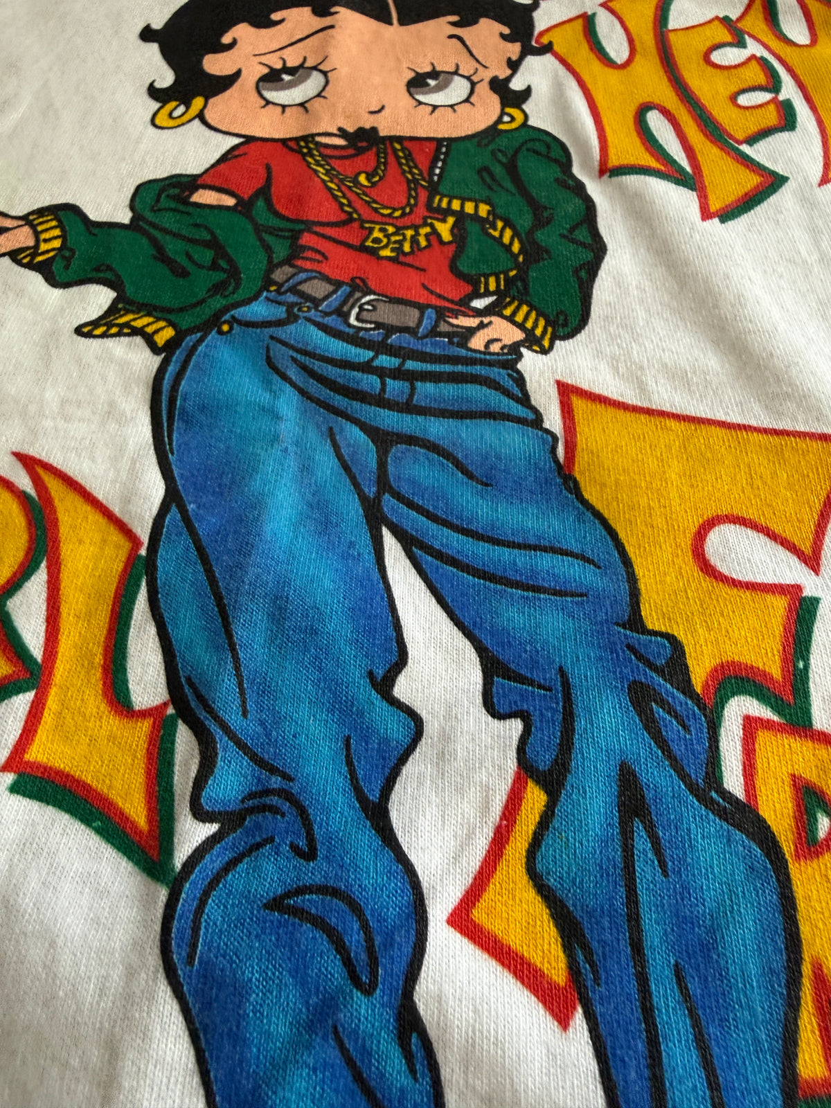Vintage 1992 Betty Boop Hey Girlfriend Graphic Tee Tultex XL White
