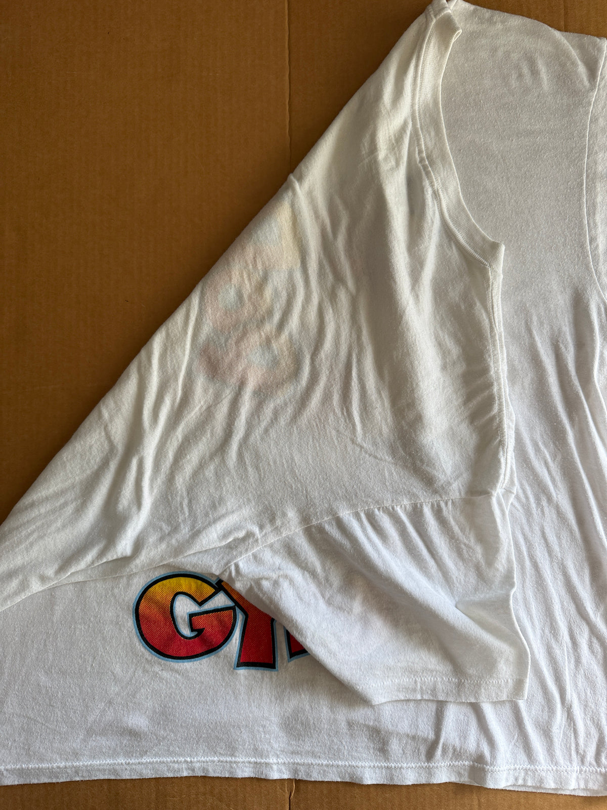 Vintage 1994 Popeye's Gym Weightlifting Graphic Tee White