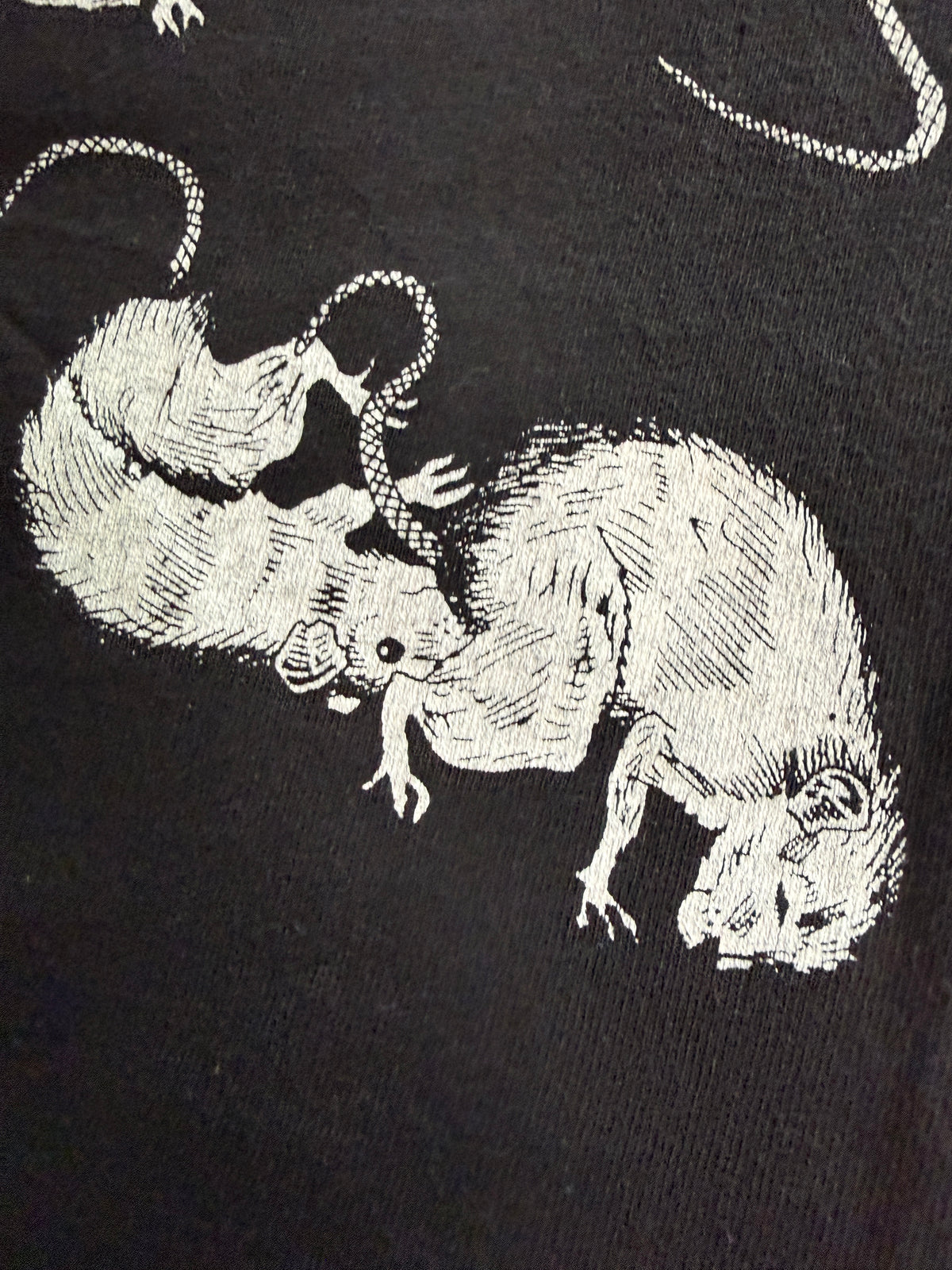 Vintage Fashion Victim Rat All Over Print Tee Hanes Heavyweight XL Black Single Stitch