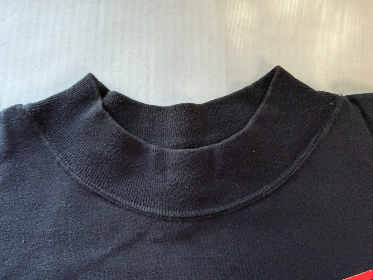 Vintage Mickey & Co Do It Long Sleeve Mock Neck Tee J.G. Hook L Faded Black