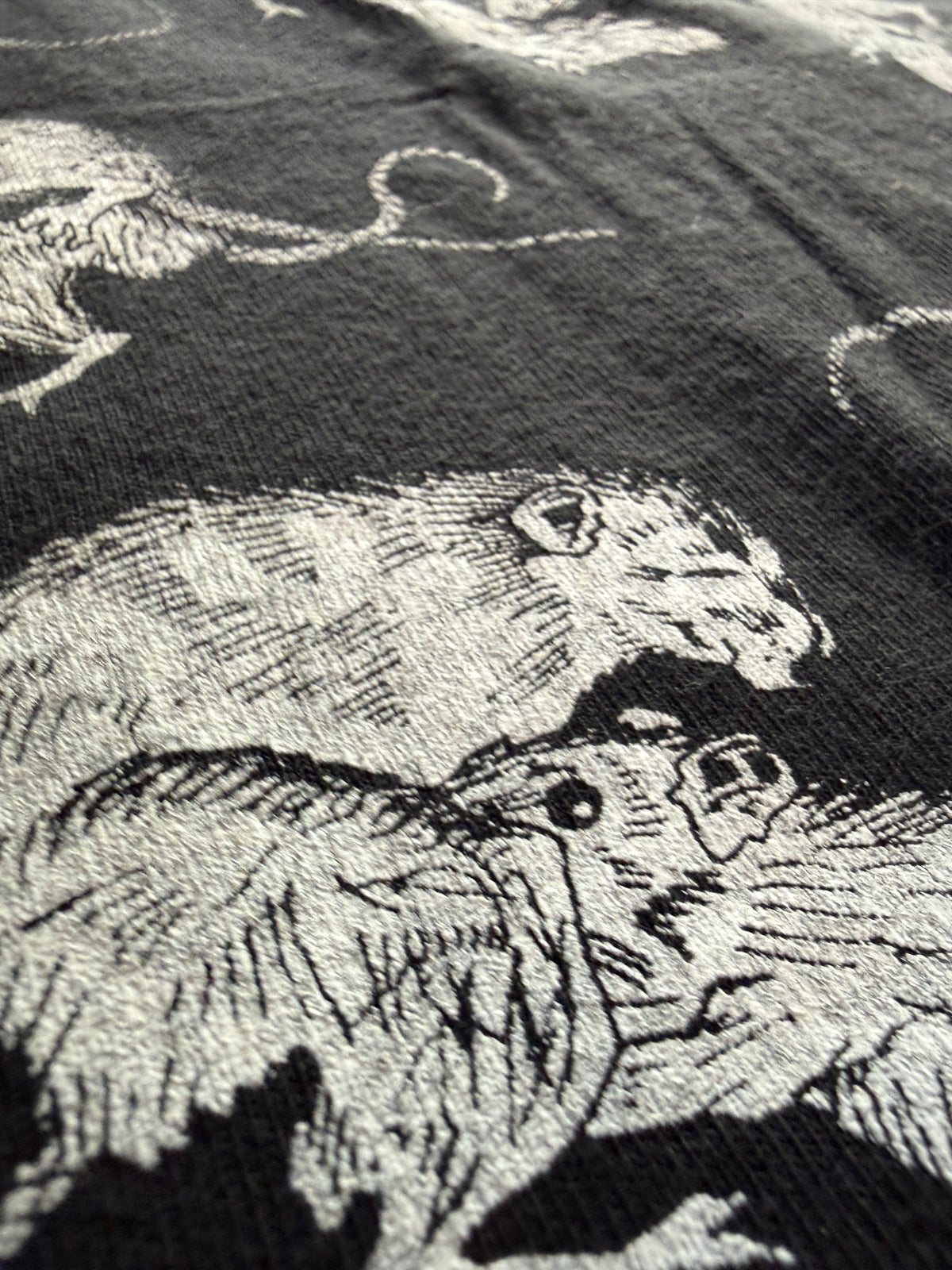 Vintage Fashion Victim Rat All Over Print Tee Hanes Heavyweight XL Black Single Stitch